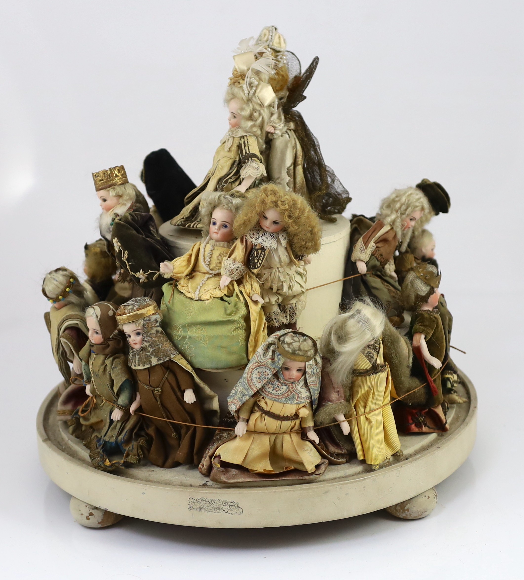 A rare collection of twenty-three German all-bisque dolls, circa 1910